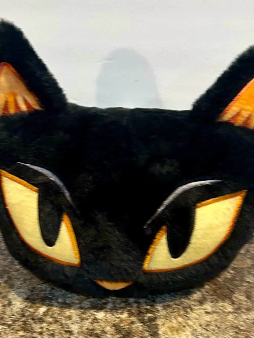 Target Black Cat Plush Pet Bed Cover with Yellow Eye Accents